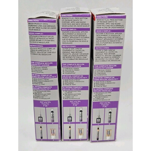 Lot Of 3 Revlon Youth FX Fill + Blur Primer For Forehead, Face & Neck New In Box - Picture 3 of 5
